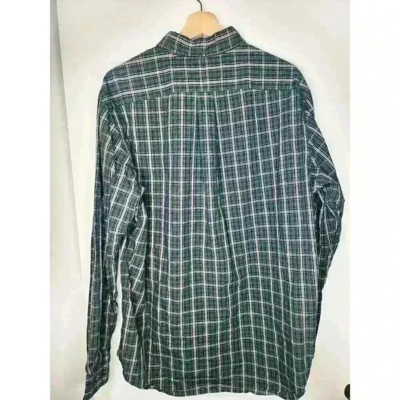 Ralph Lauren Shirt Mens XL Green White Tartan Plaid Pony‎ Button Up 100% Cotton - Picture 2 of 5